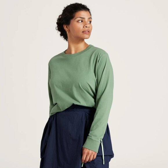 allbirds Tops - Allbirds NEW NWT Womens XS Green Cotton Long Sleeve Tee T Shirt Hazy Cargo